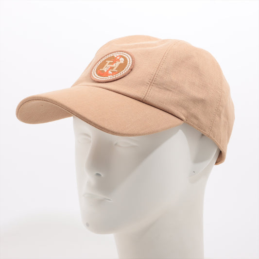 Hermès H Logo Cotton Cap  Brown