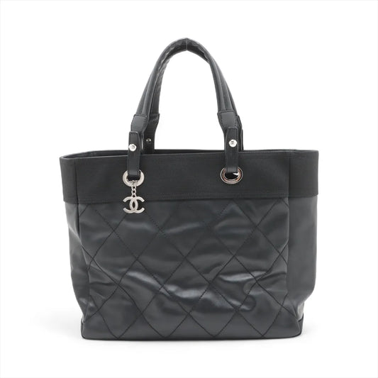 Chanel Matelasse Paris Biarritz MM Tote Bag Black