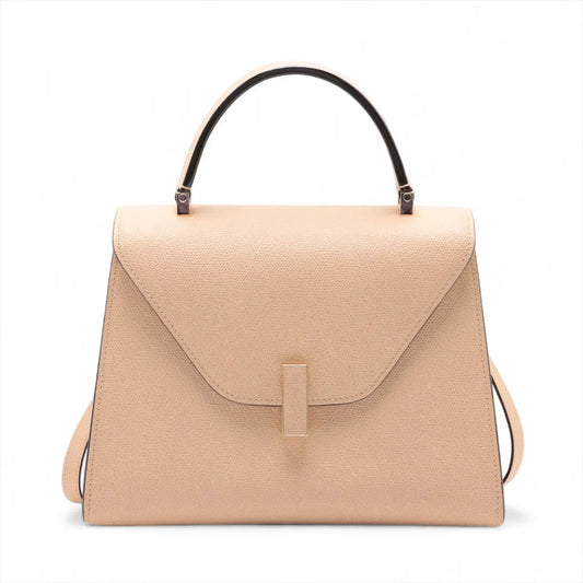 Valextra Iside Medium Leather Two-Way Handbag Beige