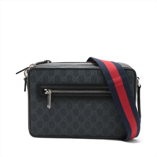 Gucci GG Supreme Leather Shoulder Bag Black