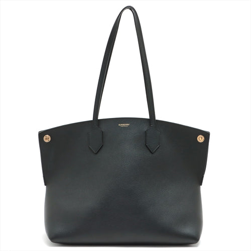 Burberry Black Society Top-Handle Leather Tote Bag
