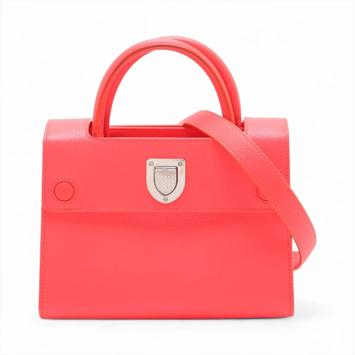 Christian Dior Diorever Leather Two-Way Handbag Pink