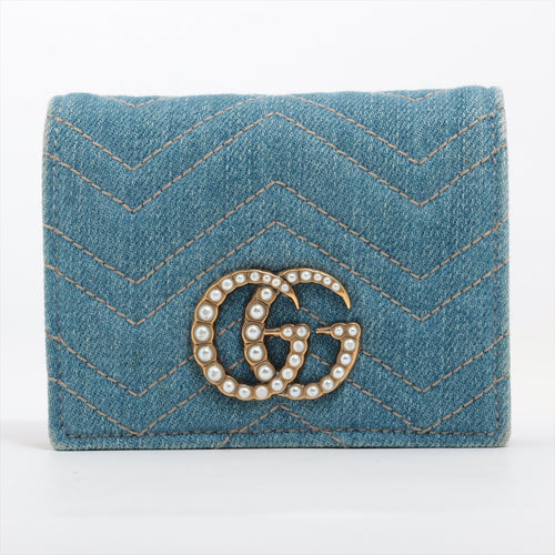 Gucci GG Marmont Denim Bi-fold Wallet