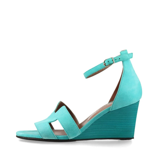Hermès Legend Suede Wedge Sandal Tiffany Blue