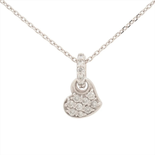 Ponte Vecchio Heart Diamond Pendant Necklace White Gold