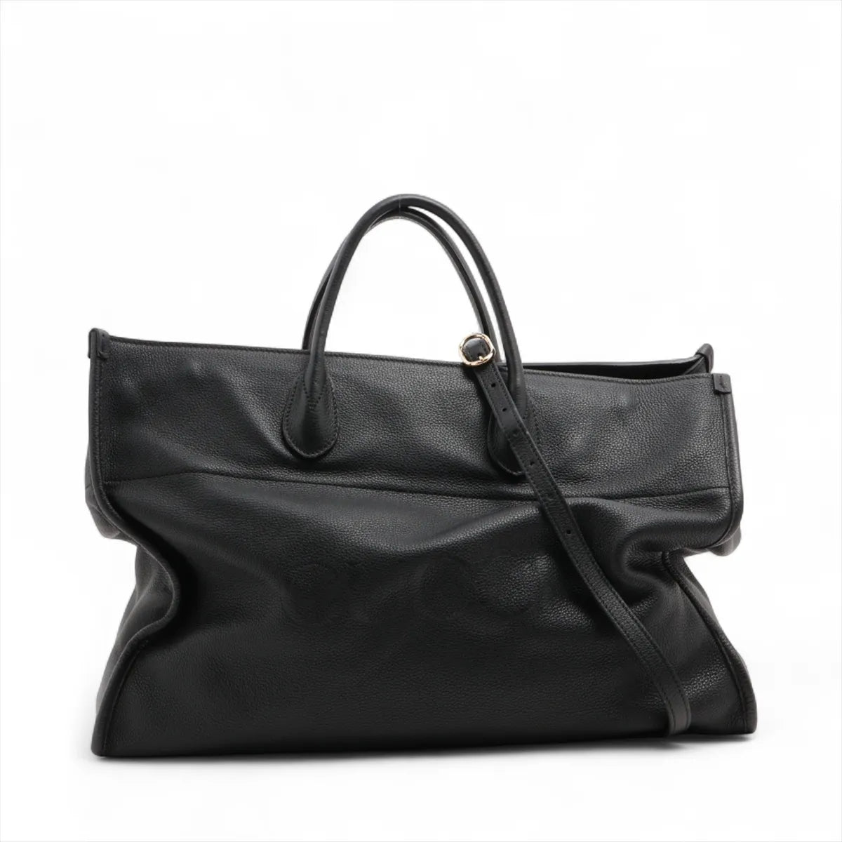 Gucci Logo Leather Two-Way Tote Bag Black