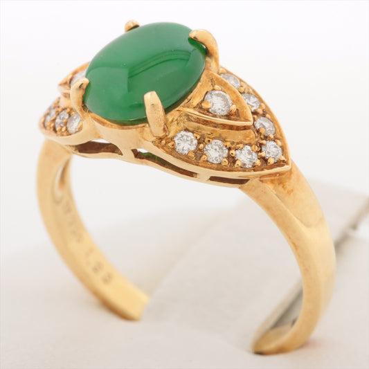 Ponte Vecchio Imperial Jade Diamond Ring Yellow Gold