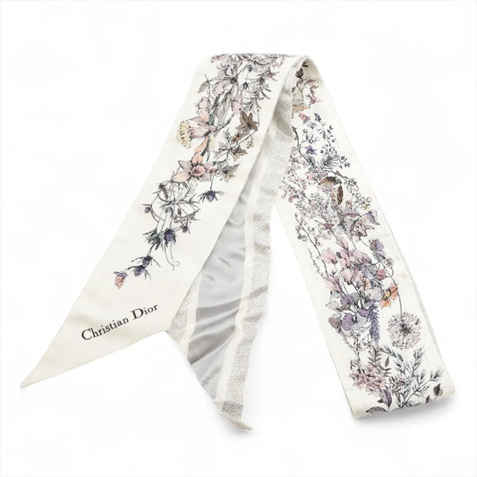Dior Floral Mitzah Scarf Gray