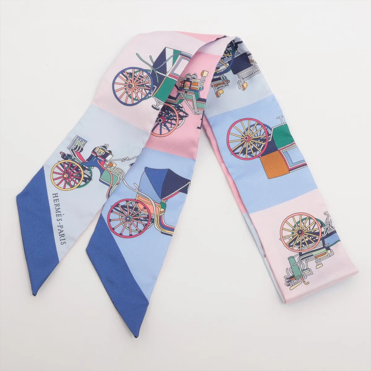 Hermès Twilly Voitures Exquises Silk Pink x Blue