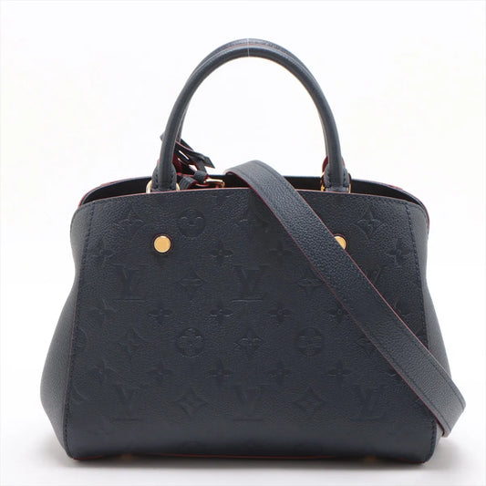 Louis Vuitton Monogram Empreinte Montaigne BB Marine Rouge