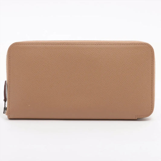 Hermès Azap Silk Veau Epsom Zip Around Long Wallet Nude Brown