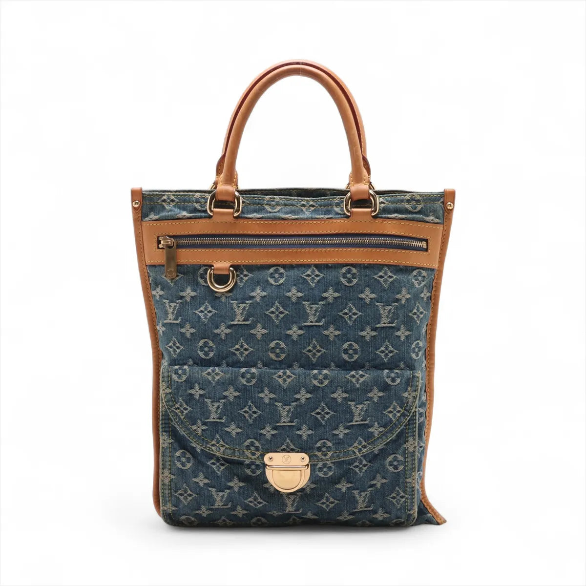 Louis Vuitton Monogram Denim Flat Shopper Blue