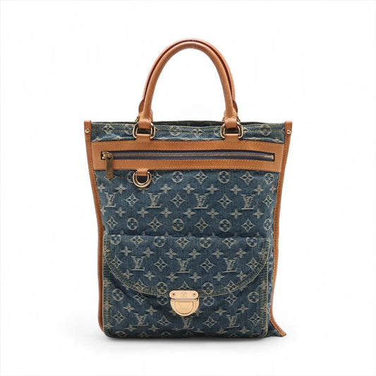 Louis Vuitton Monogram Denim Flat Shopper Blue