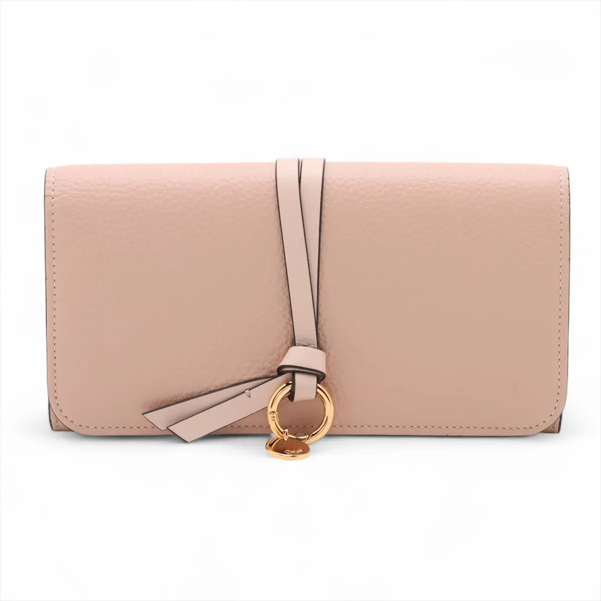 Chloe Alphabets Leather Long Wallet Pink