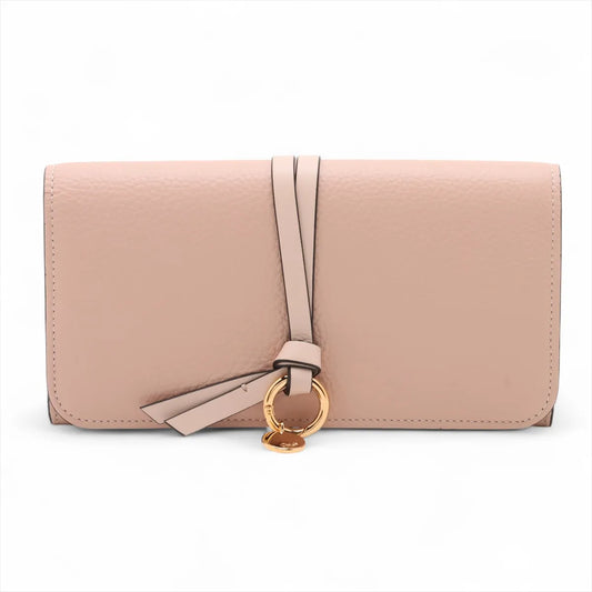 Chloe Alphabets Leather Long Wallet Pink