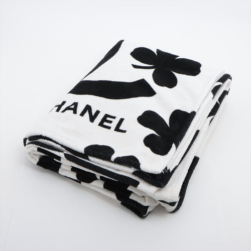 Chanel Clover Print Cotton Beach Towel Black x White