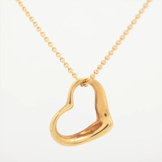 Tiffany & Co. Open Heart Pendant Necklace Yellow Gold