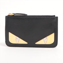 Load image into Gallery viewer, Fendi Monster Leather Coin Case Black