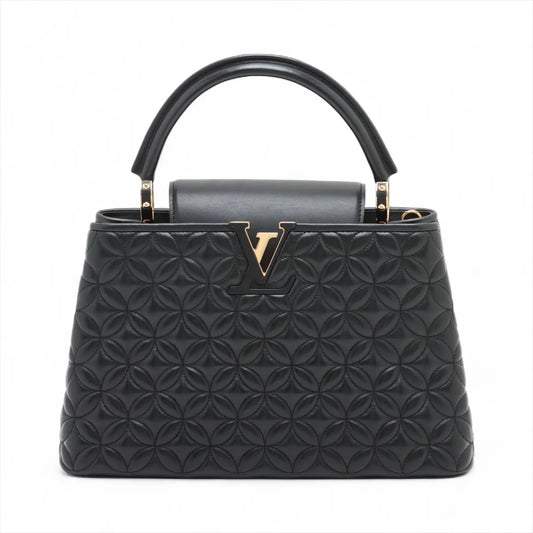 Louis Vuitton Monogram Flower Capucines MM Black