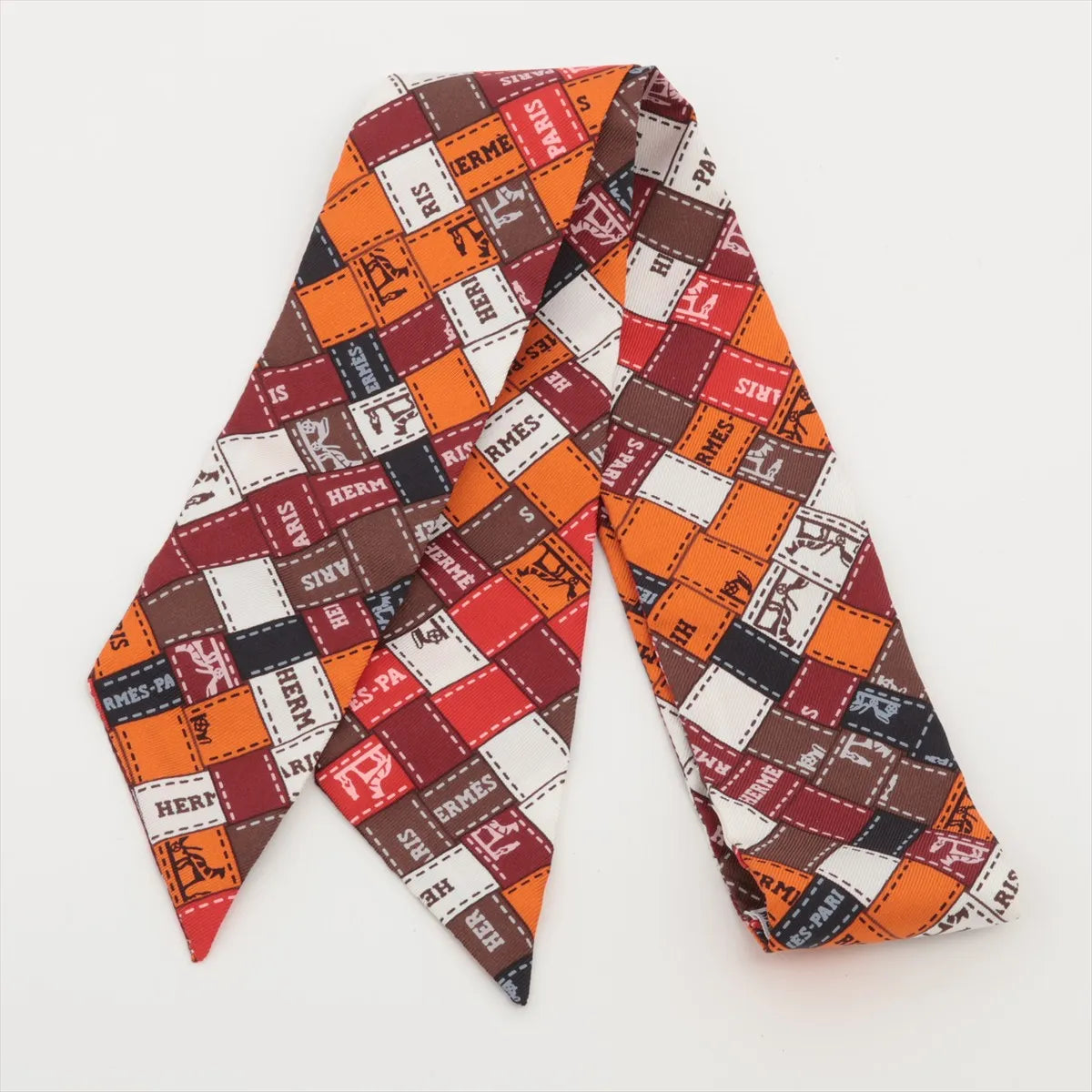 Hermes Twilly Bolduc Au Carre Silk Dark Multicolor