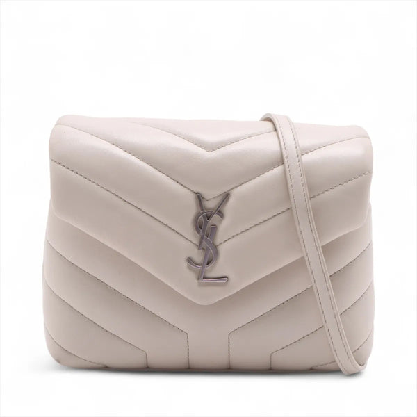 Saint Laurent Paris Loulou Leather Shoulder Bag White
