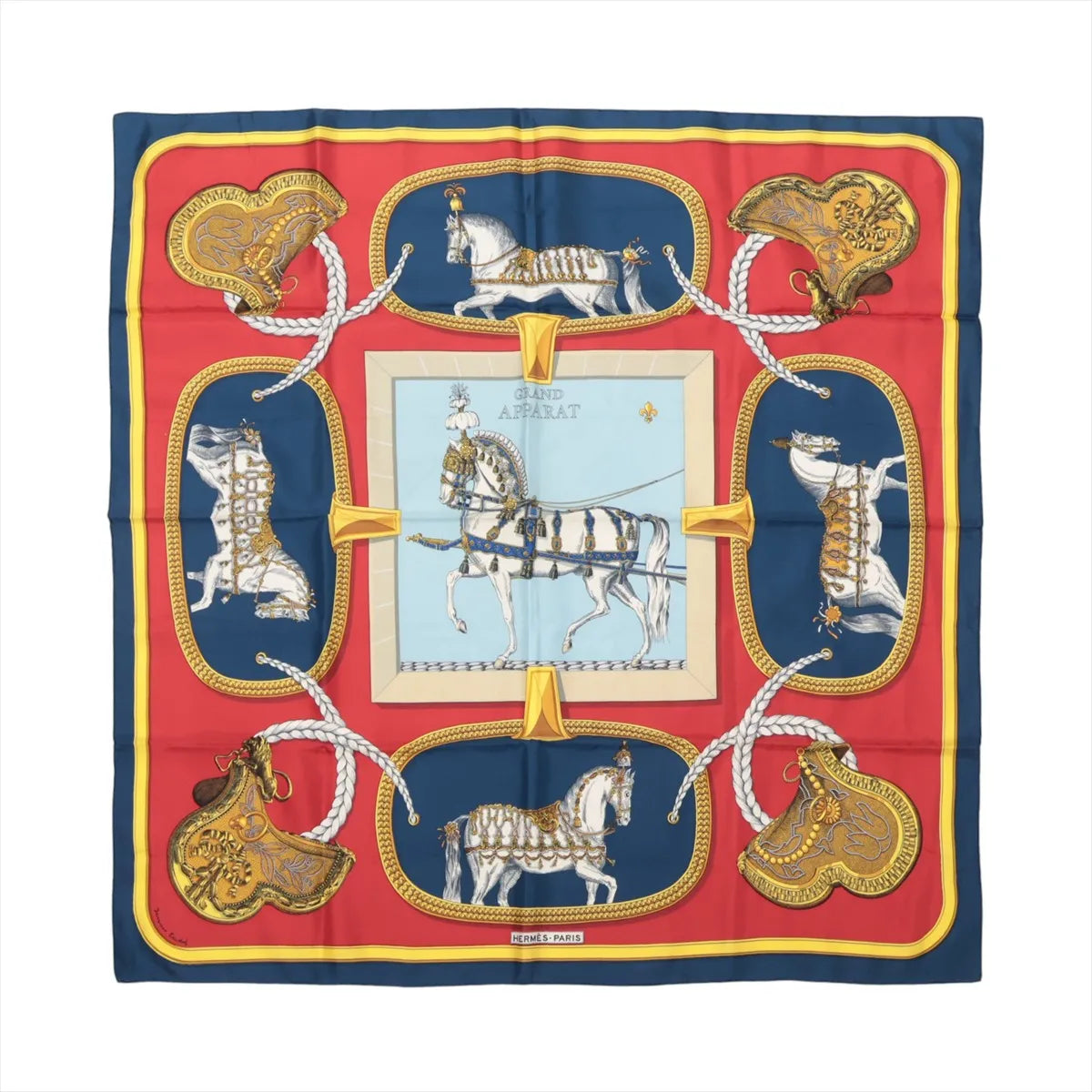 Hermès Carré 90 Grand Apparat Horses Scarf