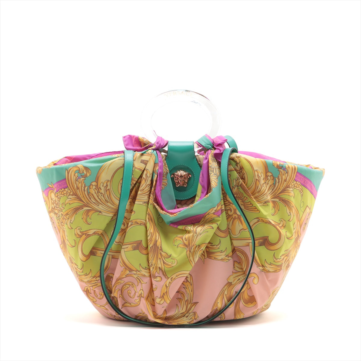 Versace La Medusa Basket Raffia Two-Way Handbag Multicolor