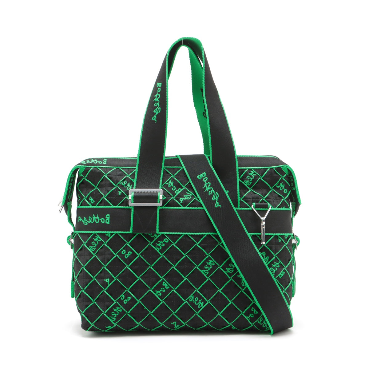 Bottega Veneta Webbing Polyester Two-Way Tote Bag Green x Black * PREORDER *