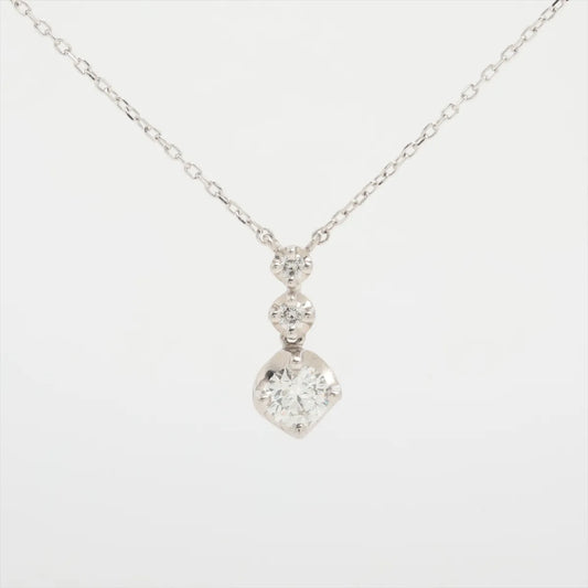 Platinum Three-Stone Graduated Diamond Drop Pendant Necklace — product photo 1