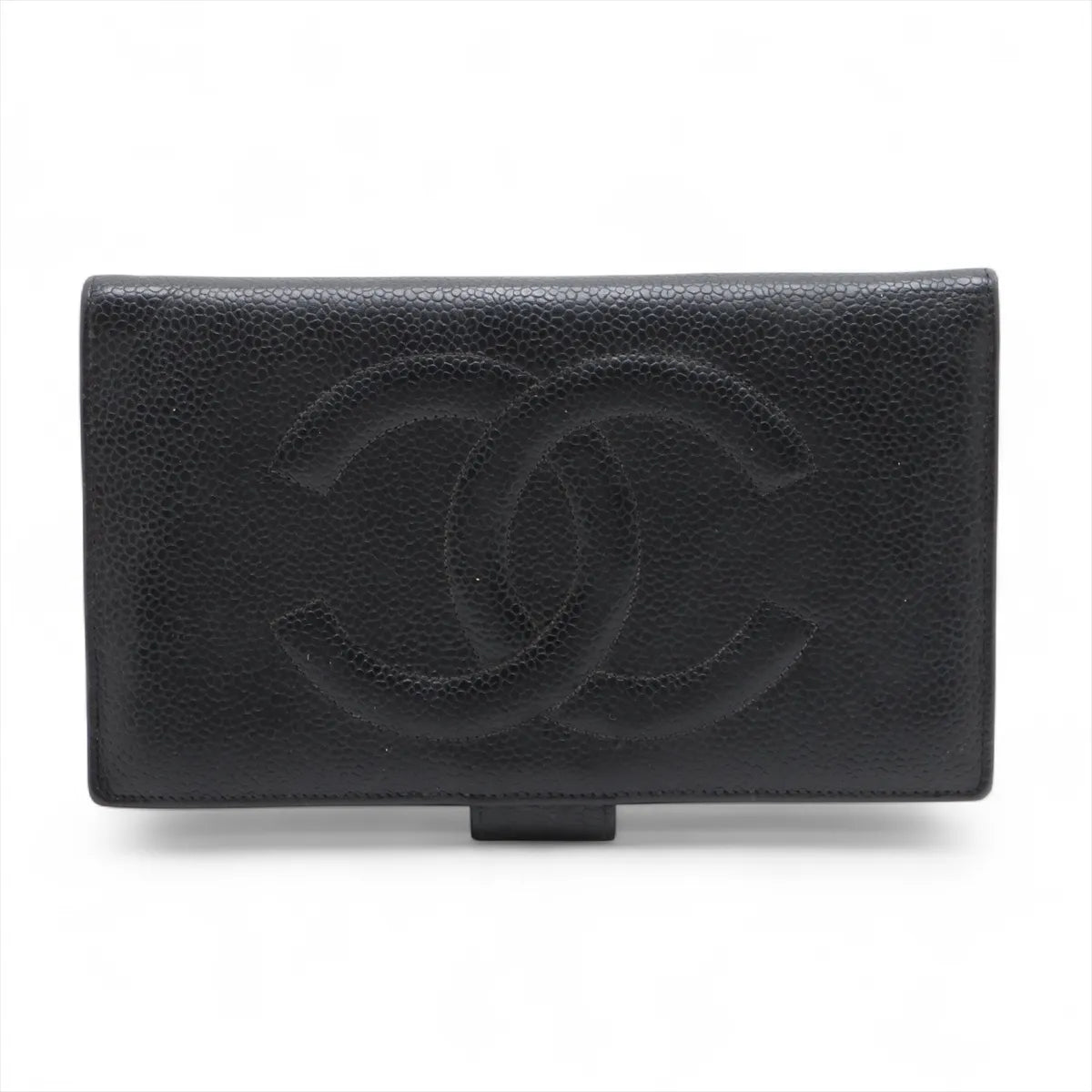 Chanel CC Logo Caviar Skin Wallet Black