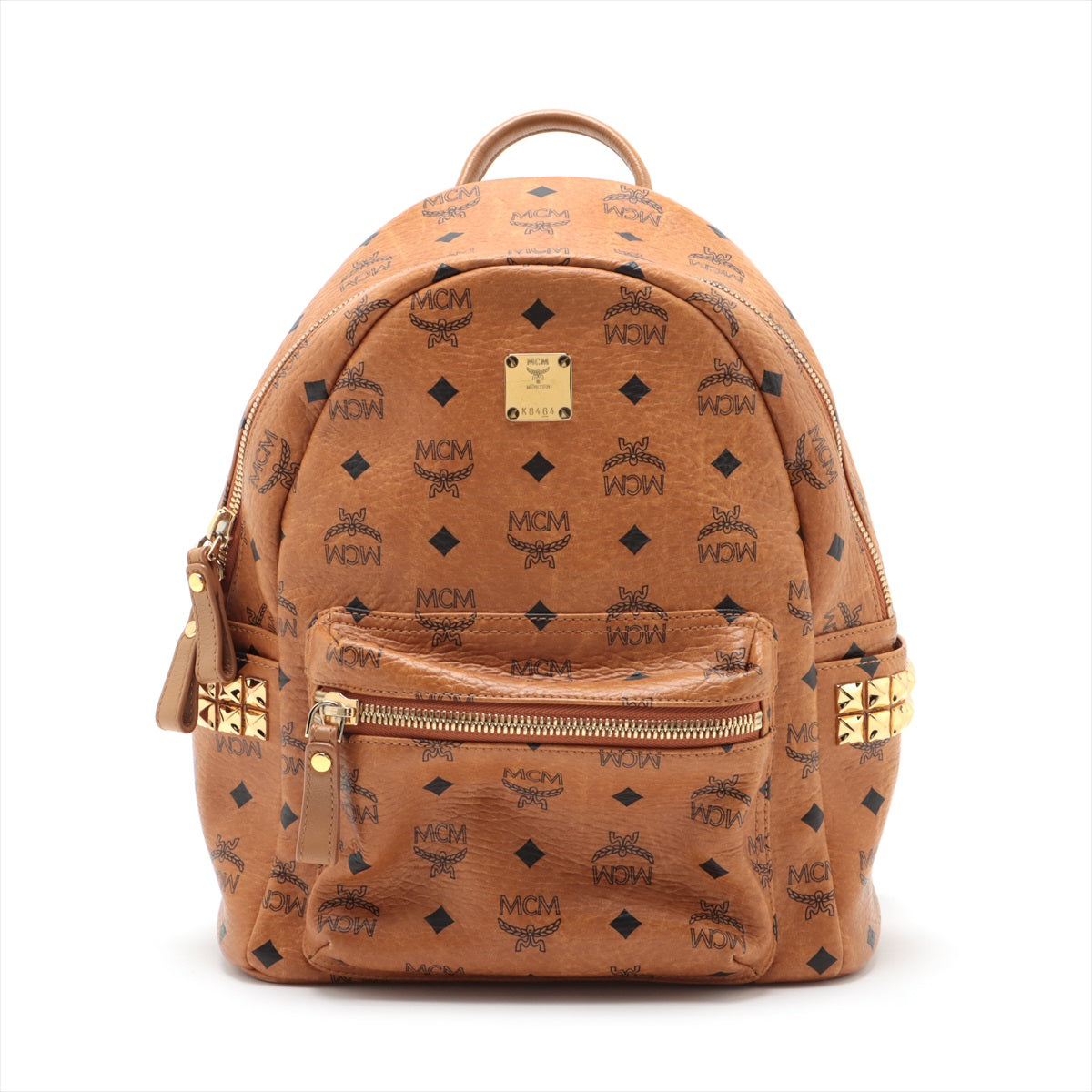 MCM Visetos Stark Side Studs Backpack Cognac