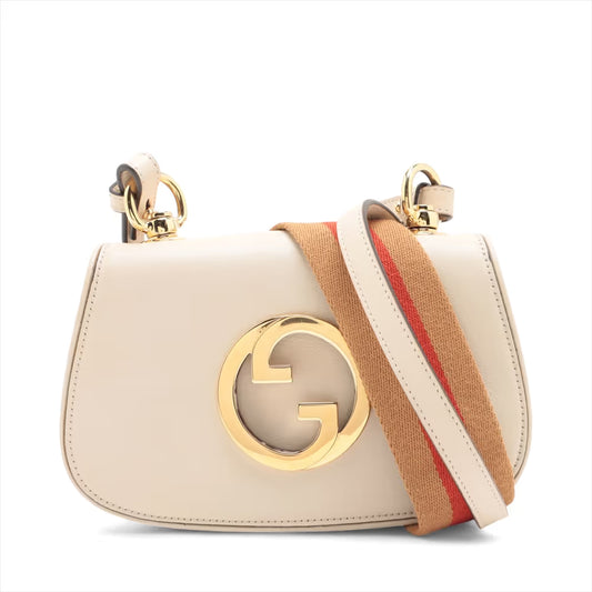 Gucci Interlocking G Blondie Leather Two-Way Shoulder Bag White