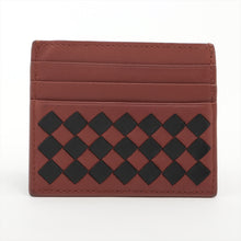 Load image into Gallery viewer, Bottega Veneta Intrecciato Leather Card Case Brown x Black