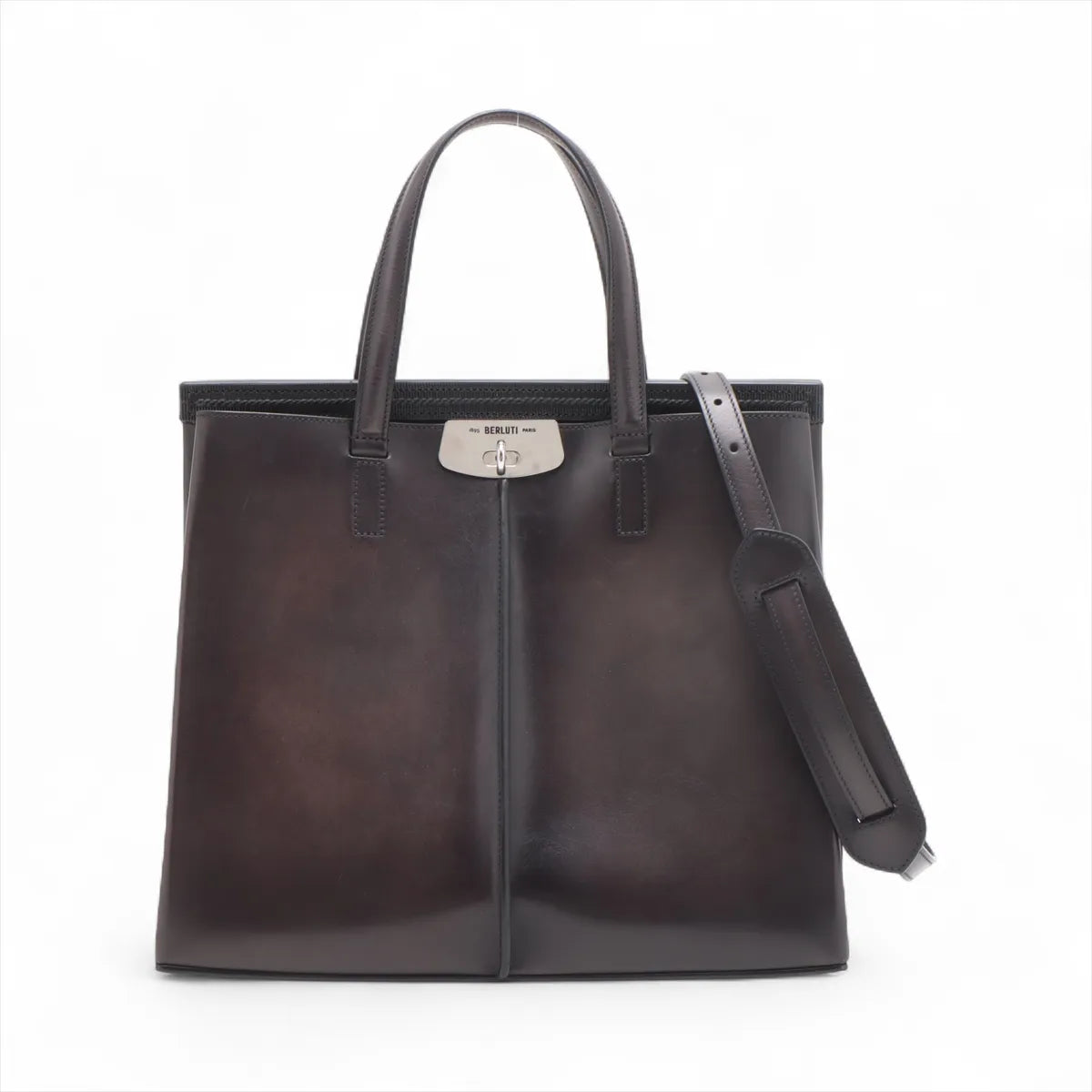 Berluti Luti 38 Leather Two-Way Tote Bag Brown