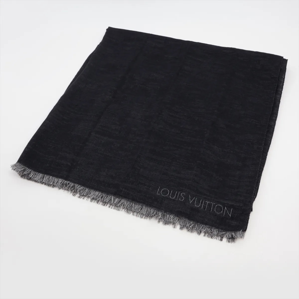 Louis Vuitton Monogram Wool & Silk Scarf Navy
