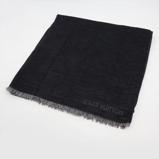 Louis Vuitton Monogram Wool & Silk Scarf Navy