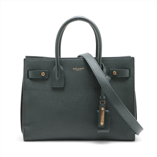 Saint Laurent Paris Sac de Jour Nano Leather Two-Way Handbag Green