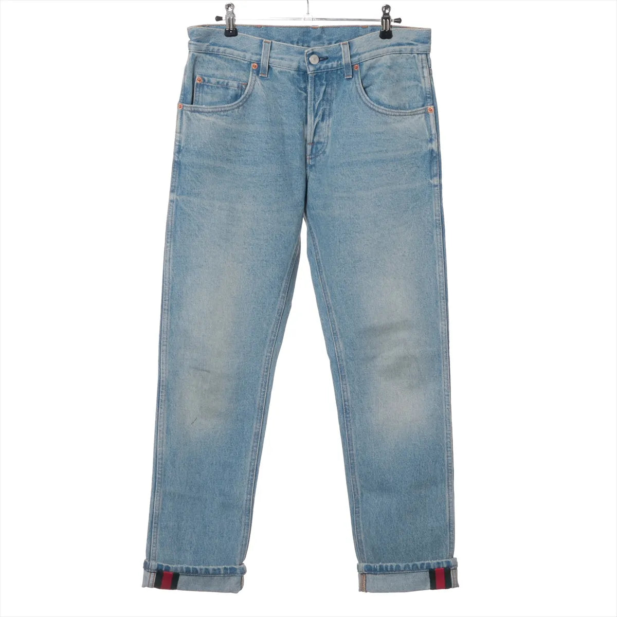 Gucci Sylvie Web Cotton Denim Pant Blue