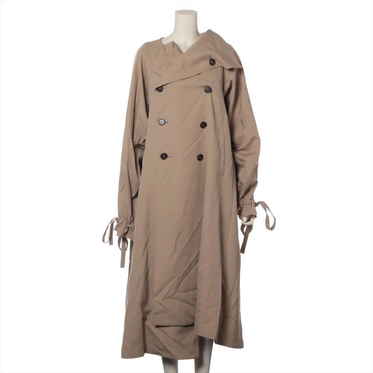 Enfold Wool Long Sleeve Trench Coat Beige
