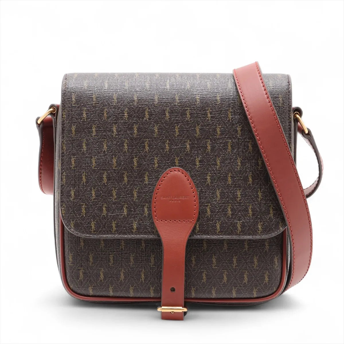 Saint Laurent Paris Monogram Medium Shoulder Bag Brown