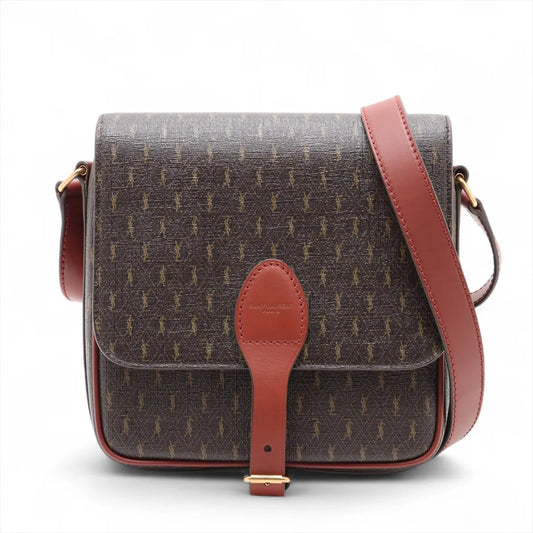 Saint Laurent Paris Monogram Medium Shoulder Bag Brown