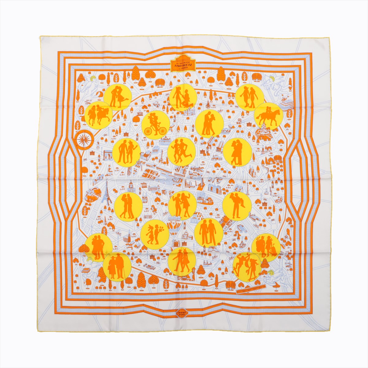 Hermès  Les Nouveaux Amoureux de Paris Scarf