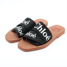 Load image into Gallery viewer, Chloe Woody Flat Mule Slides Black
