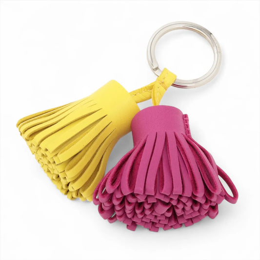 Hermès Carmen Uno-dos Leather Charm Yellow & Pink