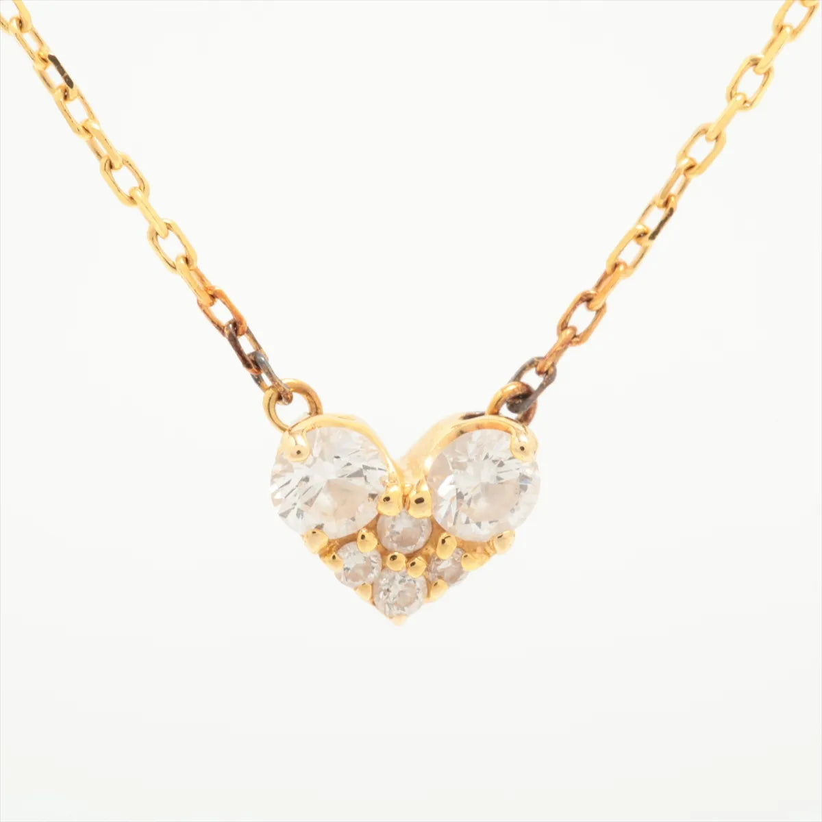 Heart Diamond Necklace Yellow Gold