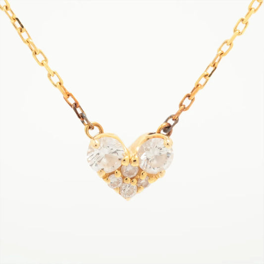 Heart Diamond Necklace Yellow Gold