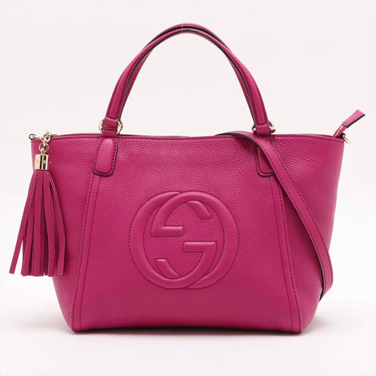 Gucci Soho Leather Two-Way Handbag Pink