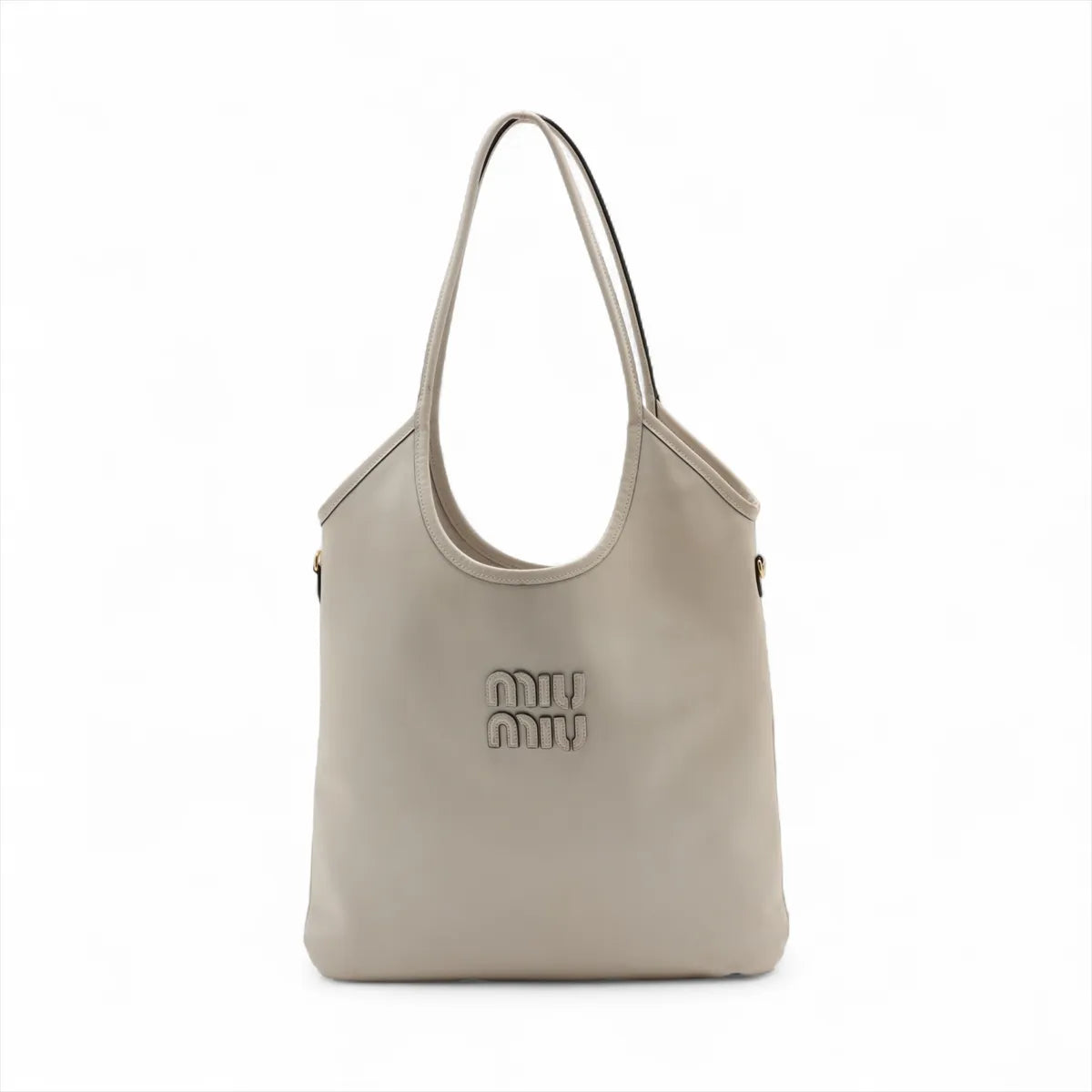 Miu Miu Ivy Leather Tote Bag White
