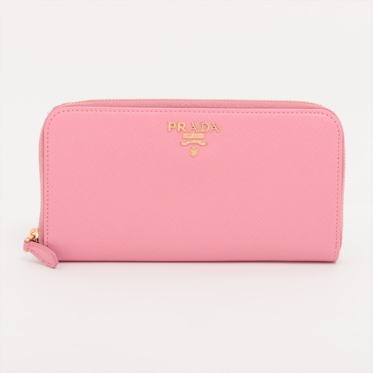 Prada Saffiano Leather Zippy Long Wallet Pink