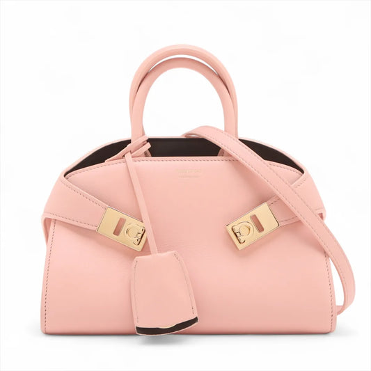 Ferragamo Hug Mini Leather Two-Way Handbag Nylund Pink